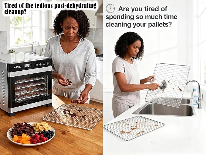 Dehydrators Tray Liners: 10-Pack 14x21 inch Mesh Silicone Dehydrator Sheets - Image 3