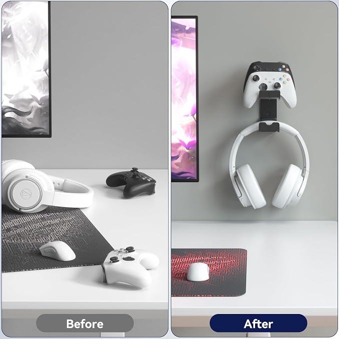 KDD Dual Controller & Headphone Holder Stand Wall Mount - Image 7