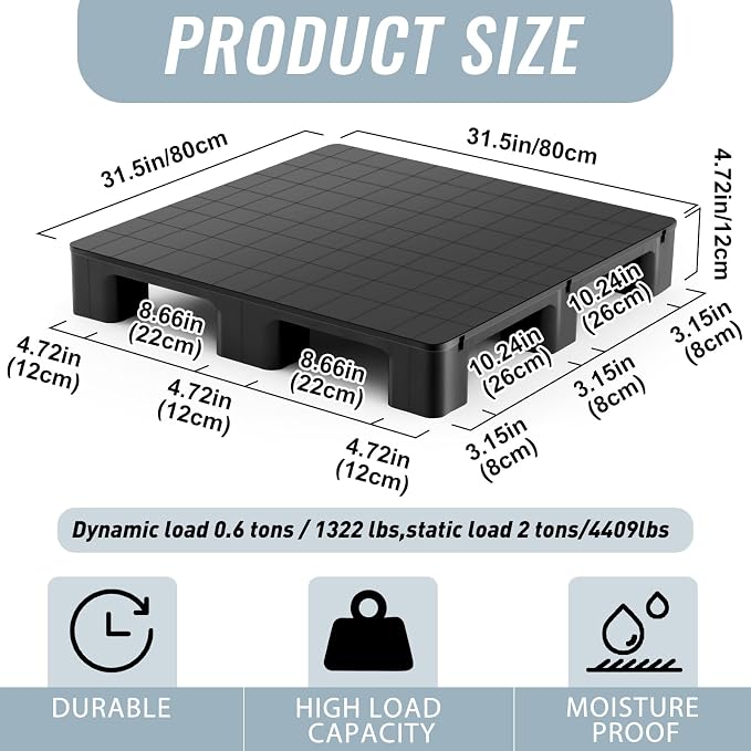 1 Pcs Plastic Pallet for Basement Storage Easy Stack Lightweight Floor Pallet - Image 2