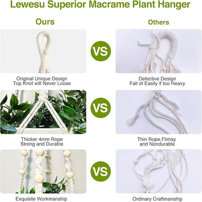 LEWESU Macrame Plant Hanger Indoor Set of 2 - Image 6