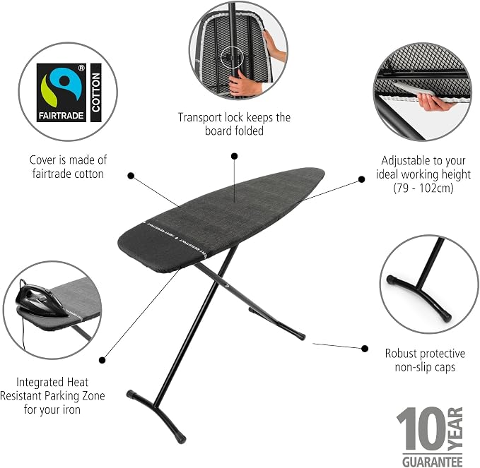 Brabantia Size D Ironing Board Heat Resistant Parking Zone, Non-Slip Feet - Image 2