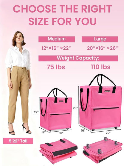 WORKPRO Large Rolling Grocery Bag, 36-Gallon Tote - Image 2