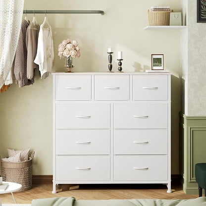 DUMOS 9 Drawer Dresser for Bedroom, Storage Organizer Chest of Drawers | Fabric - Image 7