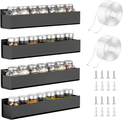 PMMASTO Adhesive Acrylic Spice Rack Organizer by PMMASTO