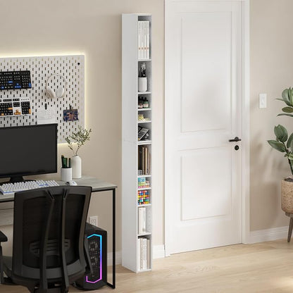 Furinno Fulda Book Shelf, 10-Tier Bookshelf, Space Saving Storage Shelf Bookcase - Image 2
