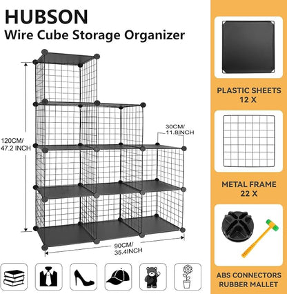 HUBSON Wire Cube Storage Organizer, Book/Toy/Craft/Potted Plants and petCloset - Image 2