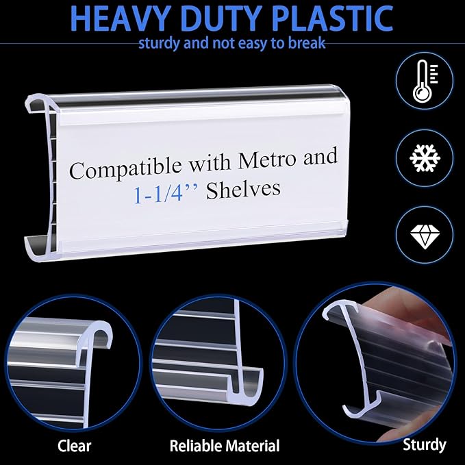 200 Pcs Plastic Wire Shelf Label Holders - Image 3