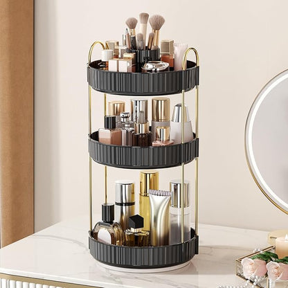 360° Rotating Makeup Organizer, Upgraded 3 Tier Skincare Perfume Organizers by Homelifeassistant