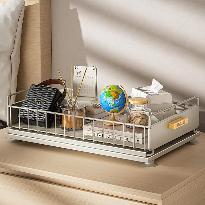 Under Sink Organizer, Single Tier Metal Pull Out Sliding Drawer Shelf - Image 6