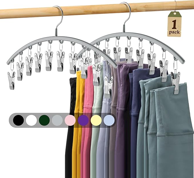 Volnamal Legging Organizer for Closet, Metal Yoga Pants Hanger w/Rubber Coated by Volnamal