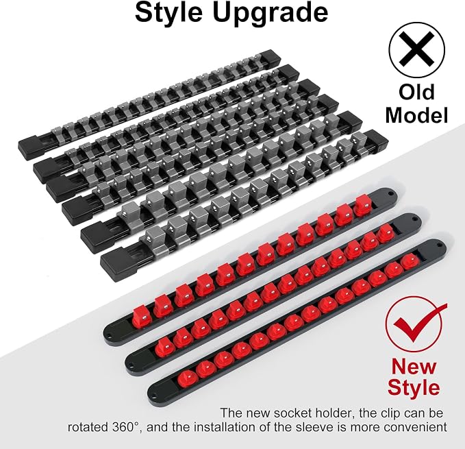 FivePears 3PCS 360° Socket Organizer Twist Lock, 3/8 1/4 1/2 Socket Storage - Image 6