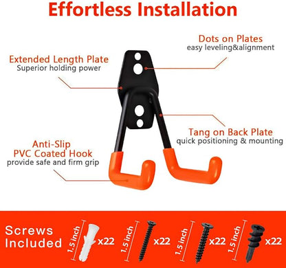 Garage Hooks, 12 Pack Wall Storage Hanger - Image 2
