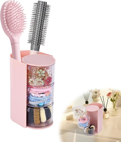 Pink Hair Accessory Organizer, 3-Layer Clear Hair Accessories Organizer by Unknown