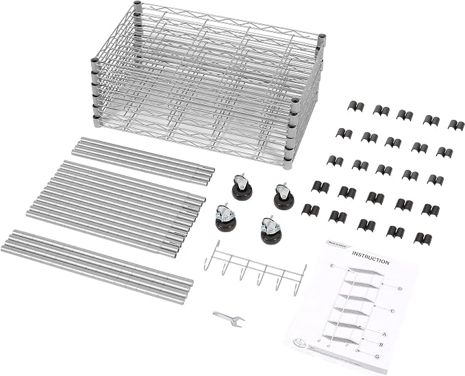 Homdox 6-Tier Storage Shelf Wire Shelving Unit Free Standing Rack Organization - Image 9