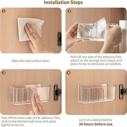 PAVSTINE 2 Pack Adhesive Medicine Cabinet Organizer, No Drilling Narrow - Image 6
