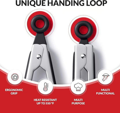 Kitchen Tongs for Cooking with Silicone Tips by Boxiki Kitchen, BPA Free - Image 3
