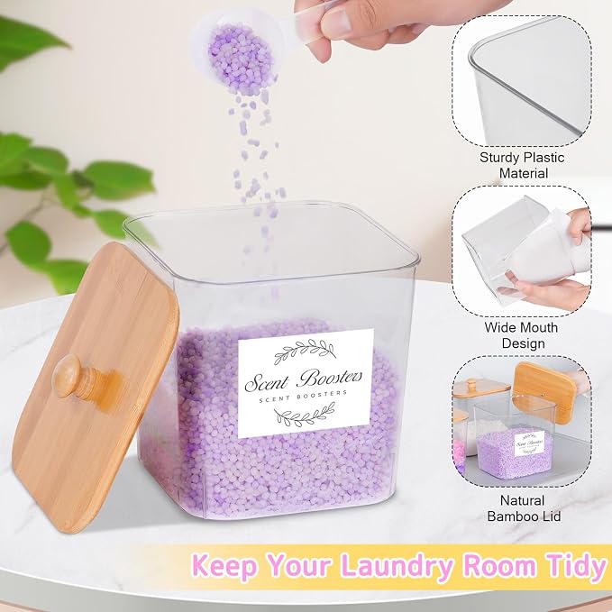 efluky 4 pack Laundry Pods Container & Dryer Sheet Holder Set, Laundry Pods - Image 2