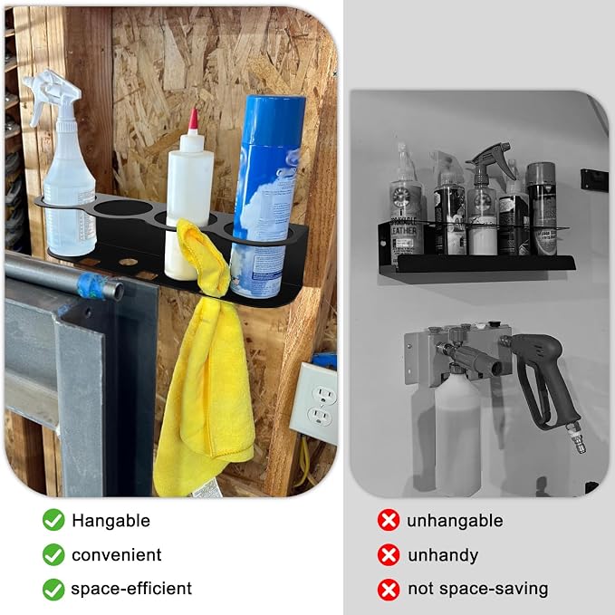 4 Spray Bottle Holder Wall Mount Hangable Space-efficient Spray Can Holder Wall - Image 4