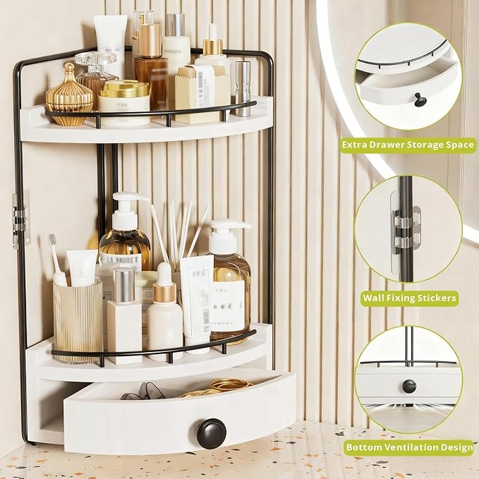 2-Tier Corner Bathroom Counter Organizer - Image 5