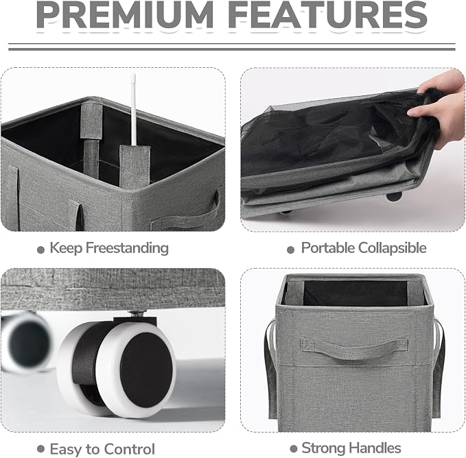 CHICVITA 75L Slim Laundry Basket - Image 4