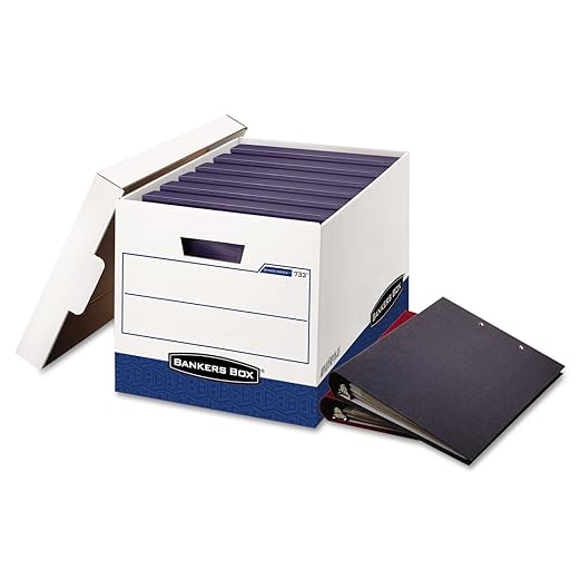 Bankers Box BINDERBOX Heavy-Duty Storage Boxes, Lift-Off Lid, Fits Binders 1 by BankersBox