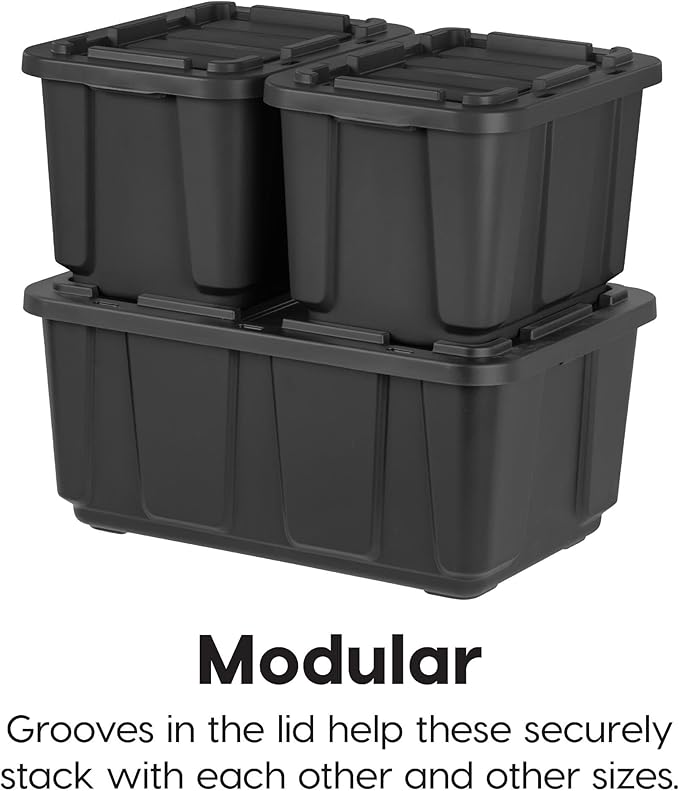 IRIS USA 12 Gallon Heavy Duty Truck Bed Toolbox Storage Tote Bins - Image 5