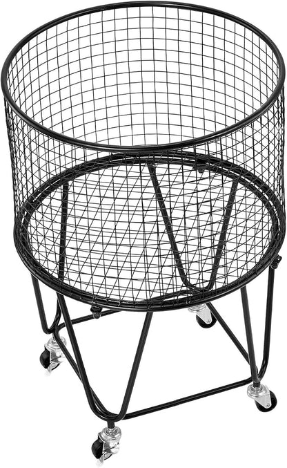 VEVOR Laundry Basket with Wheels, Metal Storage Cart Deep Set Rolling Mesh - Image 9