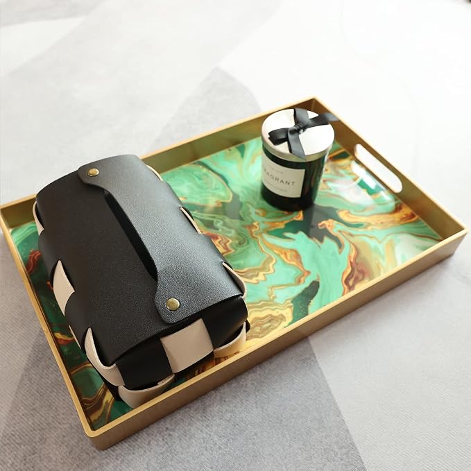 Green Marbling Decorative Tray - Image 6