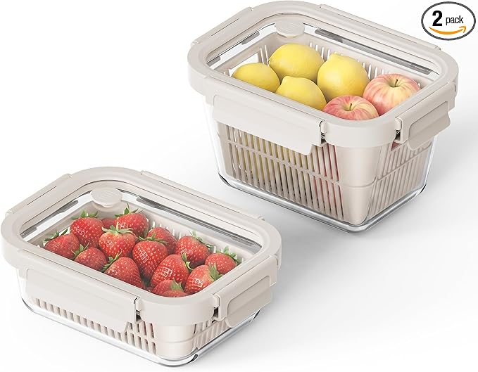 GENICOOK Glass Fruit Storage Containers by GENICOOK