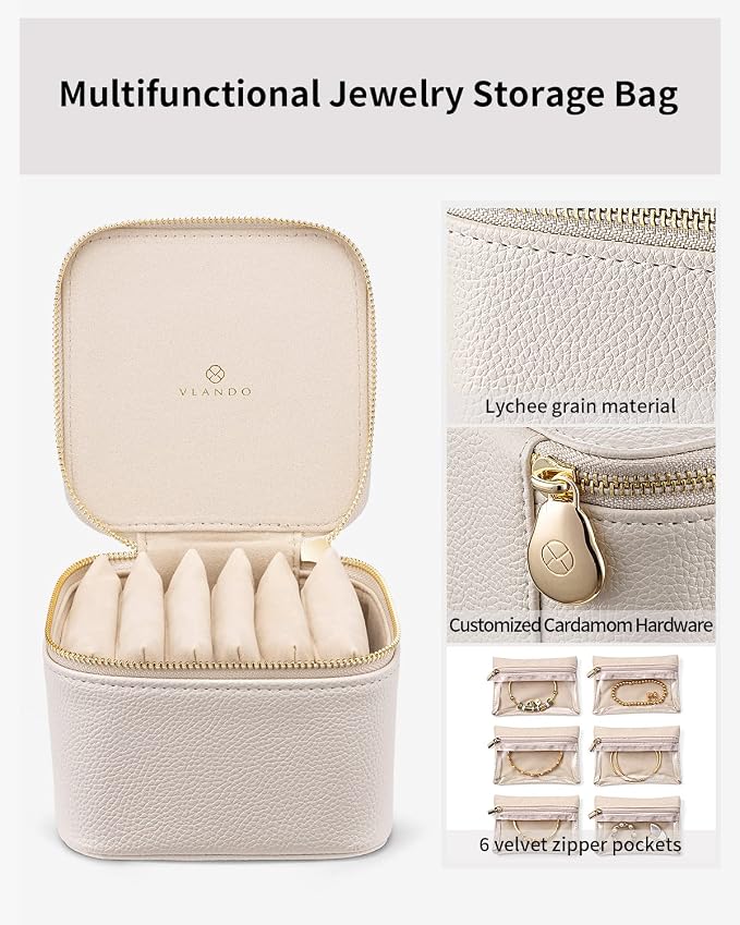 Vlando Small Jewelry Box Organizer, Travel Jewelry Storage - Image 5