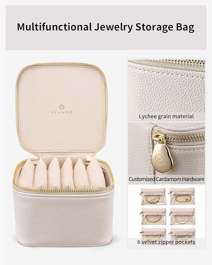 Vlando Small Jewelry Box Organizer, Travel Jewelry Storage - Image 5