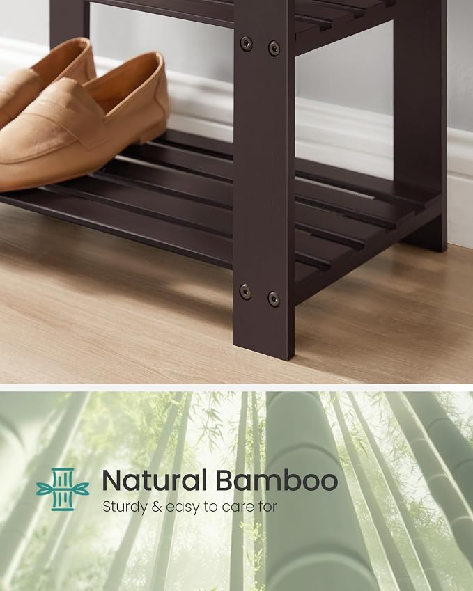 SONGMICS Bamboo Shoe Bench, 3-Tier Shoe Rack Organizer - Image 5
