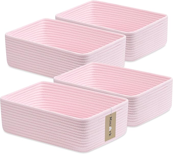 Large Shallow Organizing Baskets 15x11x5.1 Inches by MiniArkStorageBasketsHome