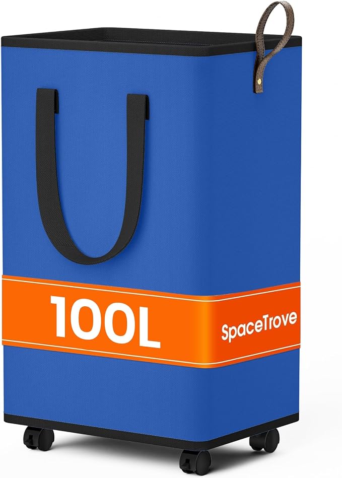 SpaceTrove Laundry Basket with Wheels, Collapsible Laundry Baskets, Laundry by Unknown