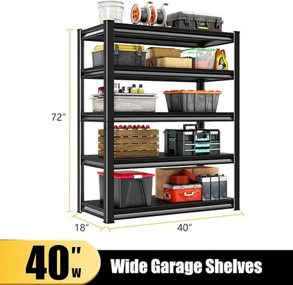 40" W Garage Shelving Heavy Duty, 2250LBS Loads Garage Storage Shelves Heavy - Image 3