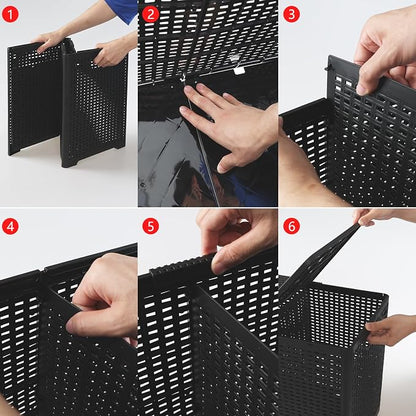 Asking 80L Collapsible 2 Section Divided Clothe Hamper, Double Laundry Hamper - Image 4