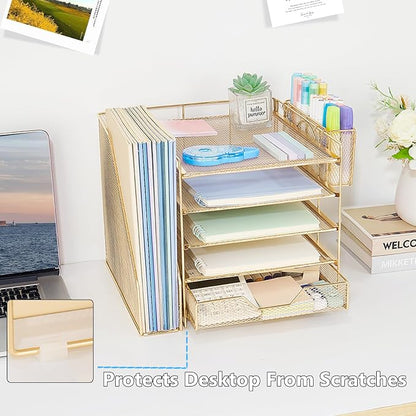 Desk Organizers and Accessories, 5-Tier Paper Letter Tray Organizer - Image 7