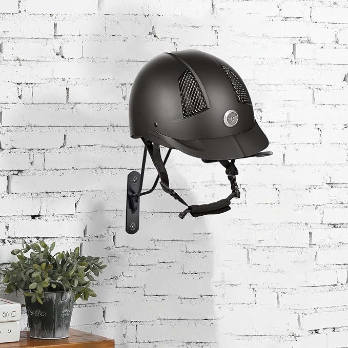 Wall Mounted Equestrian Helmet Rack, Metal Helmet Holder - Image 2