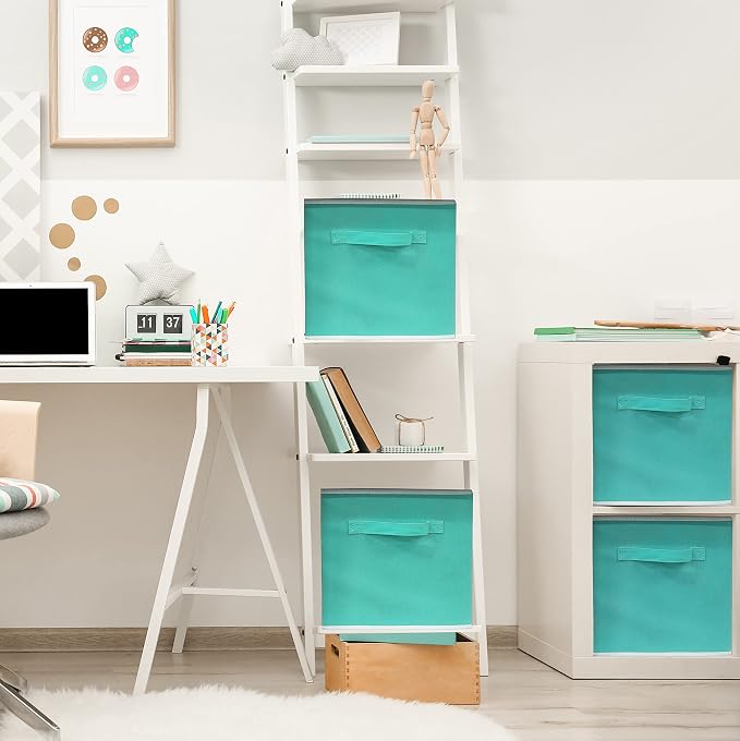 Simple Houseware Foldable Cube Storage Bins, 11-Inch Turquoise - Image 3