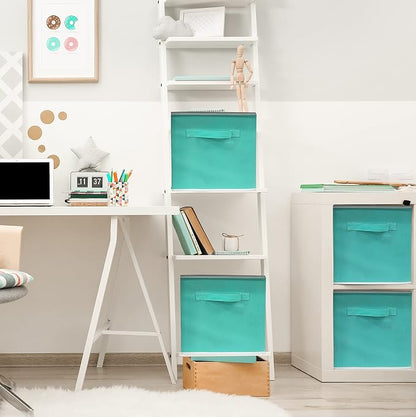 Simple Houseware Foldable Cube Storage Bins, 11-Inch Turquoise - Image 3