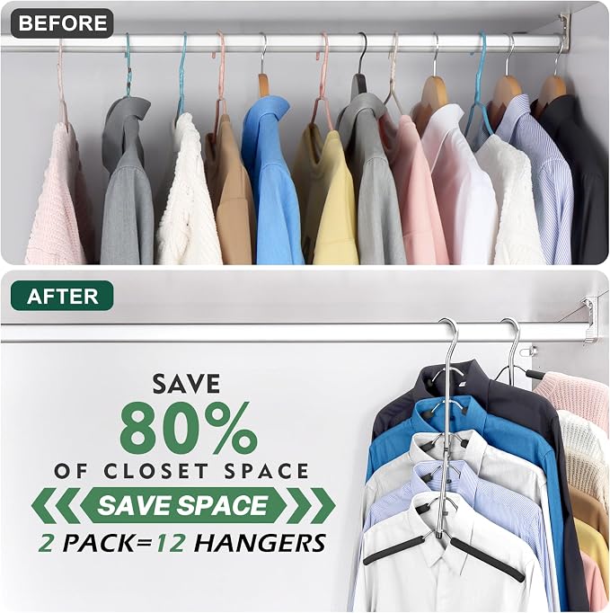 DOIOWN Space Saving 6 Tier Coat Hangers - Image 4