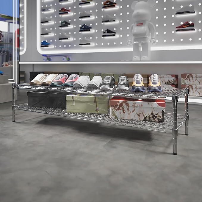 18" Deep x 60" Wide x 14" Height Wire Shelving Kit | 2-Tier | NSF Commercial - Image 2