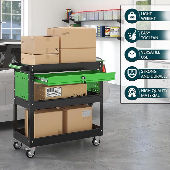 3 Tier Rolling Tool Cart on Wheels - Image 6