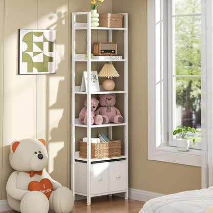 Furologee White 6 Tier Bookshelf - Image 7