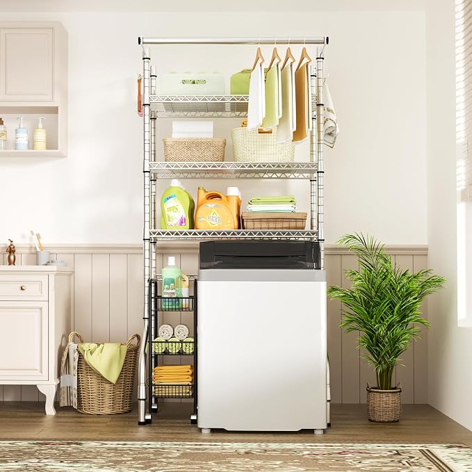 Ulif U11 Over Washer and Dryer Shelves, 3 Tiers Laundry Room Storage and - Image 5