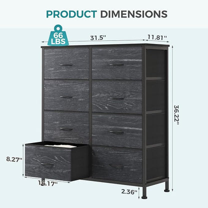 OLIXIS Dresser for Bedroom, 8 Storage Drawers, Tall Fabric Tower Organizer | - Image 3