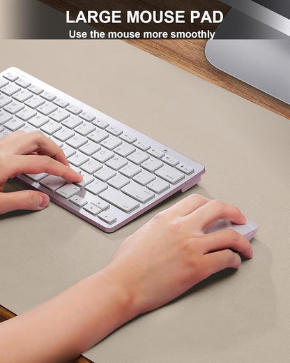 Leather Desk Pad Protector, Large Desk Mat, Mouse Pad, Non-Slip PU Leather Desk - Image 3