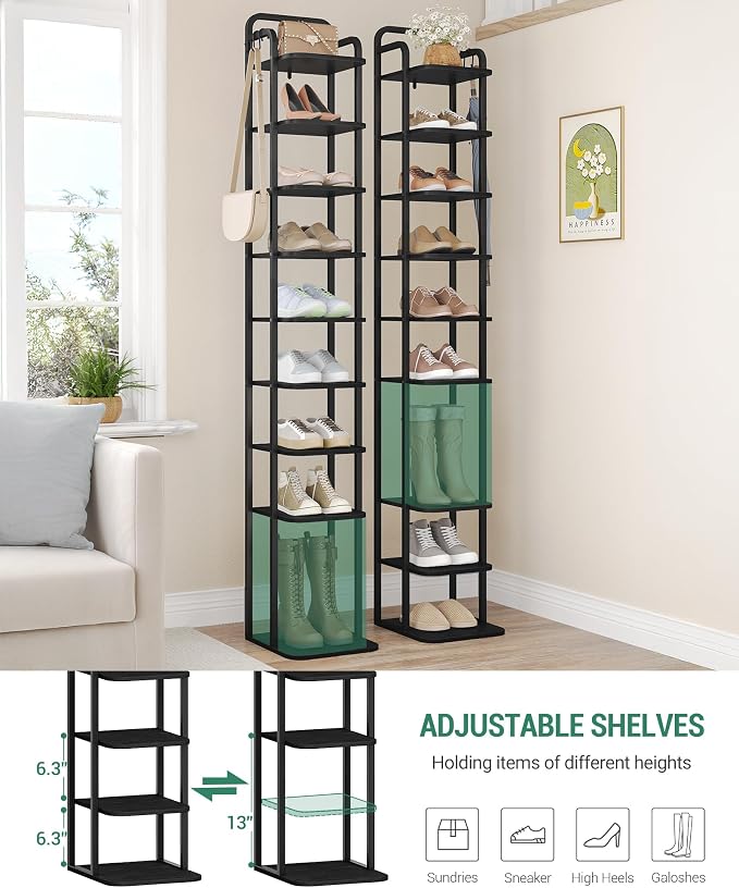 Hzuaneri Vertical Shoe Rack, Shoe Shelves, Wood Shoe Organizer - Image 4