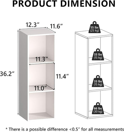3 Cube Storage Organizer, 3 Tier Cube Low Bookcase Freestanding Storage Display - Image 4