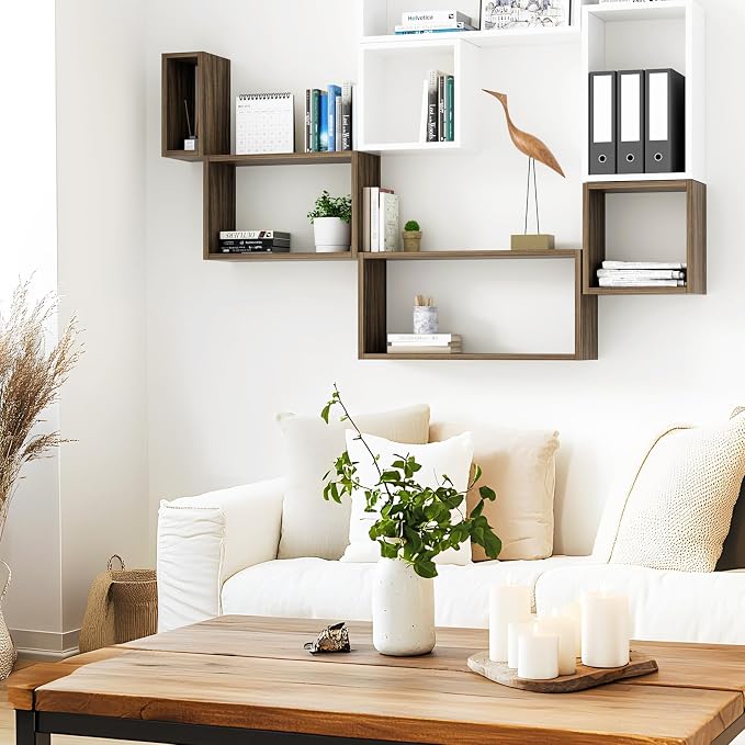 Wall Mount Shelf Set of 4, Floating Cube Shelves - Image 7